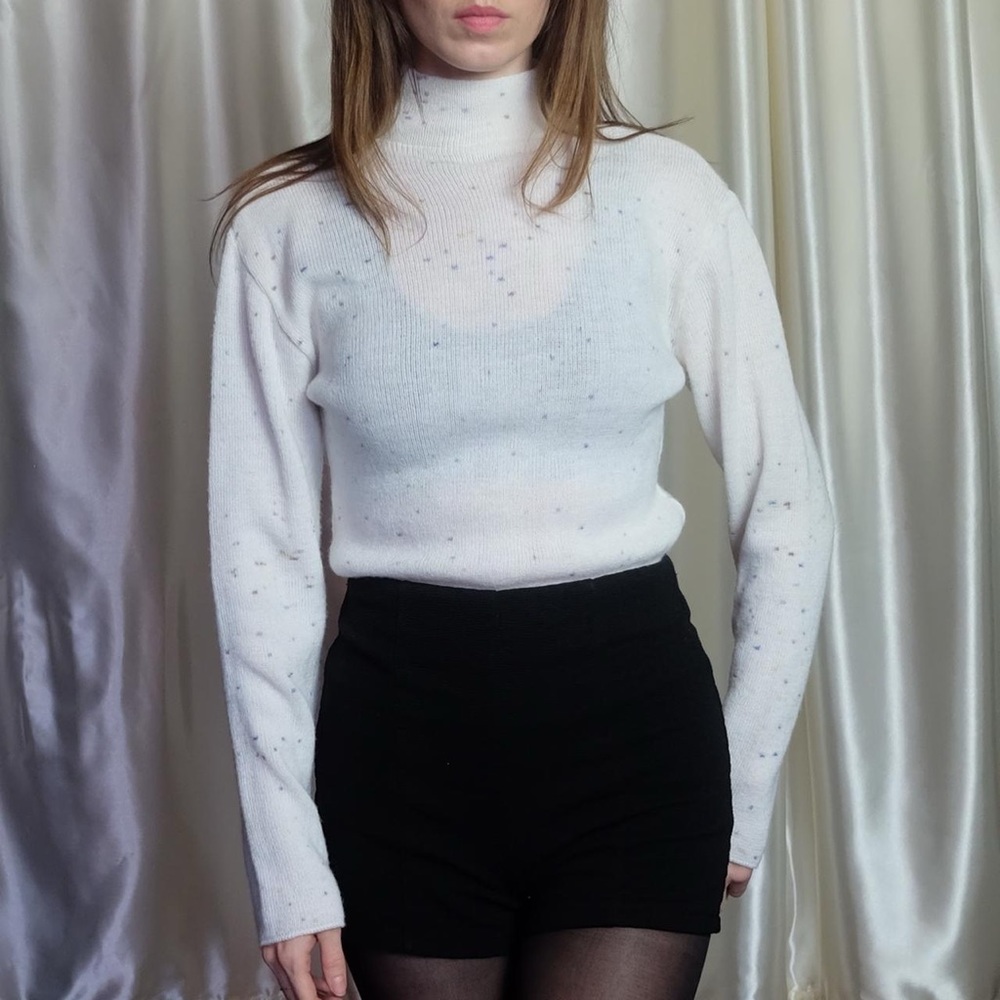 Vintage speckled turtleneck sweater